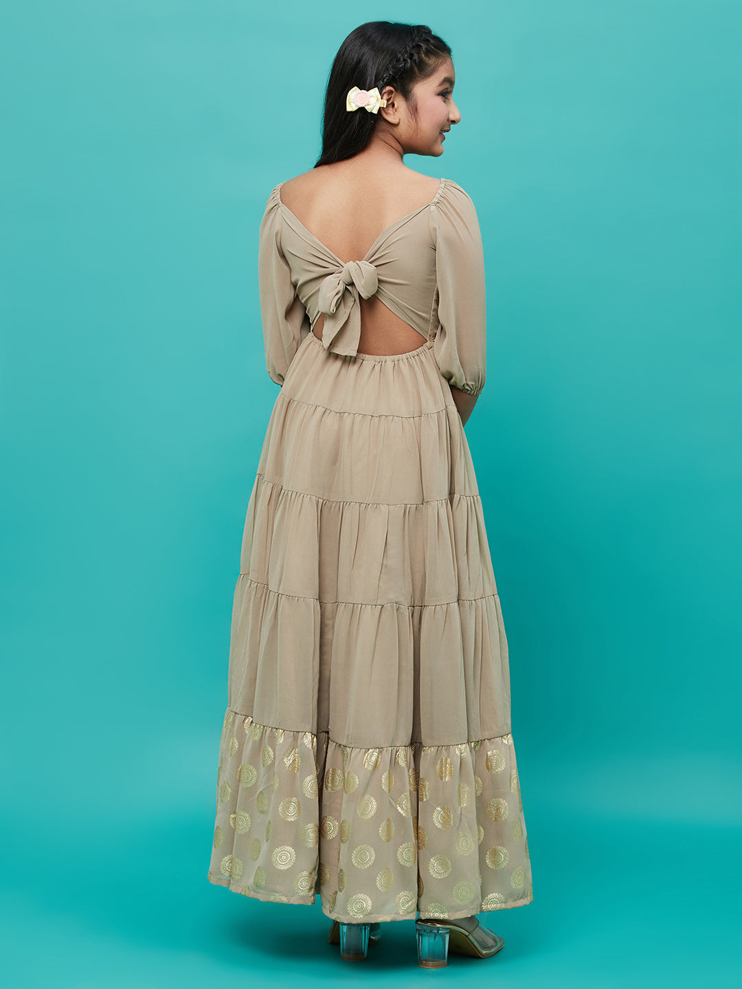 Buy Aks Peach V Neck Maxi Dress for Women's Online @ Tata CLiQ