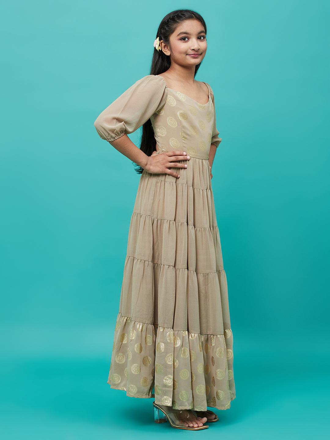 Buy Aks White Floral Printed Flared Gathered Maxi Dress Online at Best  Prices in India - JioMart.